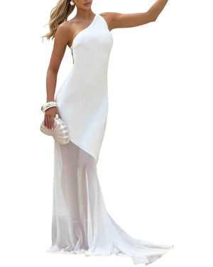 Dilireba One-Shoulder Maxi Dress - White