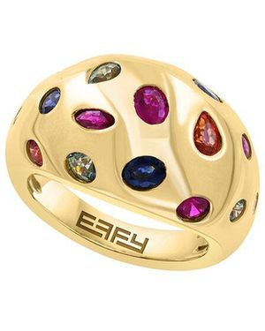 Effy Fine Jewelry 14K Over 2.35 Ct. Tw. Multi Sapphire Ring - Metallic