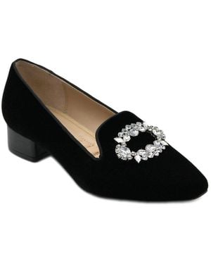 Adrienne Vittadini Valo-1 Velvet Loafer - Black