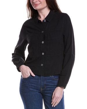 NIC+ZOE Rumba Linen-Blend Pocket Jacket - Black