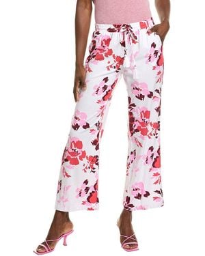 Ellen Tracy Wide Leg Linen-Blend Pant - Red