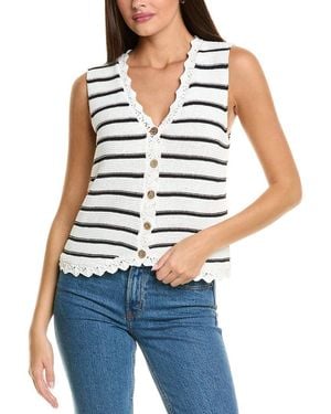CELESTINE SEI Scallop Trim Vest - Blue