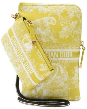 Dior Nylon Toile De Jouy Travel Multifunction Crossbody (Authentic Pre-Loved) - Yellow