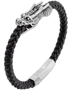 Eye Candy LA Luxe Collection Deion Dragon Leather & Stainless Steel Bracelet - Multicolour