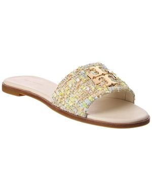 Tory Burch Everly Raffia Tweed Slide - White