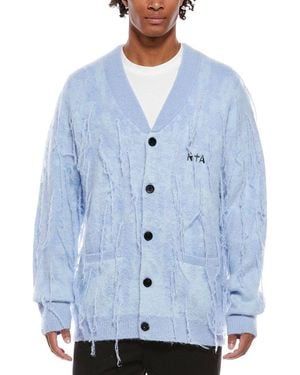 RTA Zephyr Mohair & Wool-Blend Cardigan - Blue