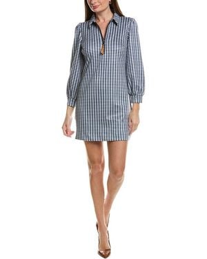 tyler boe Melanie Knit Houndstooth Dress - Blue