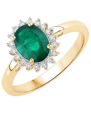Diana M. Jewels Fine Jewelry 14k 1.37 Ct. Tw. Diamond & Emerald Ring - Blue