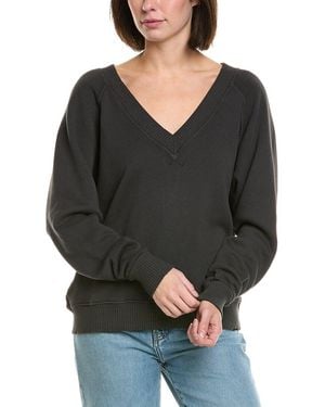 PERFECTWHITETEE Fleece V-Neck Sweatshirt - Grey