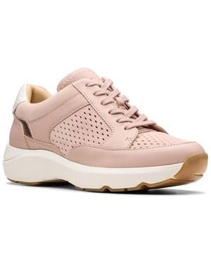 Clarks Tivoli Walk Leather Trainer - Pink