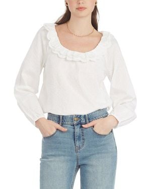 Draper James Reyna Long-Sleeve Top - White