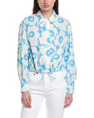 Marimekko Rypytys Unikko Button Front Shirt - Blue