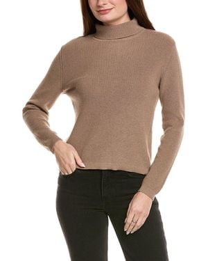 Hannah Rose Shaker Turtleneck Cashmere-Blend Jumper - Grey