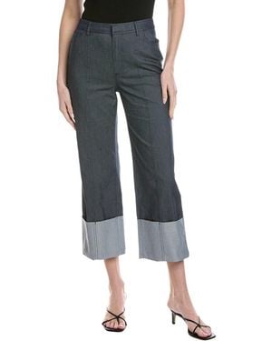 Cece Wide Cuff Straight Leg Denim Pant - Blue