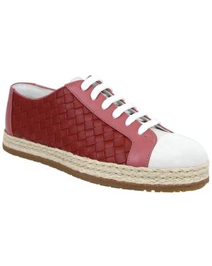 Bottega Veneta Leather Trainer - Red