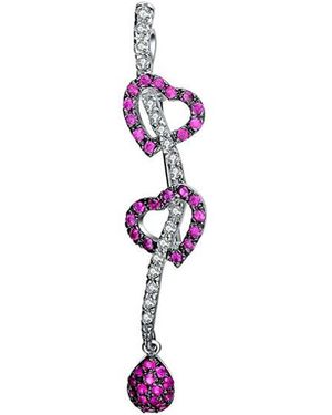 Genevive Jewelry Silver Cz Statement Pin - White