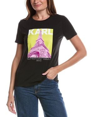 KARL LAGERFELD Eiffel Tower T-Shirt - Black