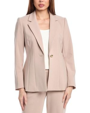 Anne Klein One-Button Notch Collar Jacket - Natural