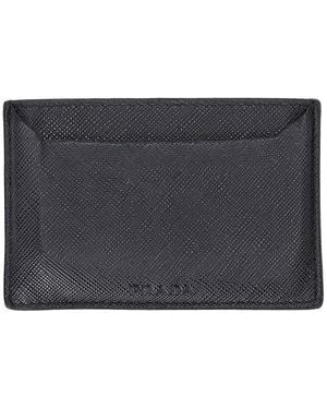 Prada Saffiano Leather Lux Card Holder (Authentic Pre-Loved) - Grey