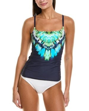 La Blanca Seas Lingerie Strap Tankini Top - Blue