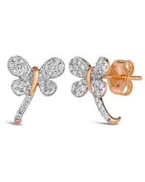 Le Vian Beautiful Creatures 14K Rose 0.33 Ct. Tw. Diamond Stud Earrings - White