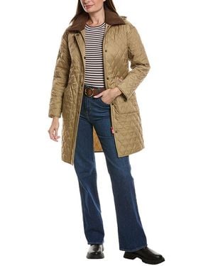 HUNTER Alison Barn Inspired Diamond Quilt Hooded Coat - Blue