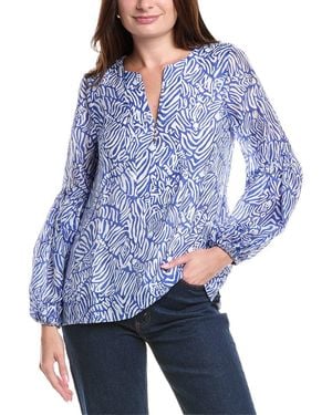 Lilly Pulitzer Laurelie Linen-Blend Top - Blue