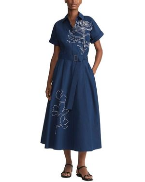 Lafayette 148 New York Embroidered Upland Dress - Blue