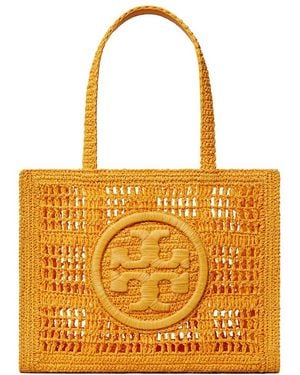 Tory Burch Ella Hand-Crocheted Small Tote - Orange