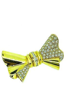 Arthur Marder Fine Jewelry 14k 2.00 Ct. Tw. Diamond Bow Pin - Yellow