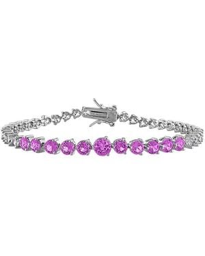 Rina Limor 8.39 Ct. Tw. Lab-Grown And Sapphire Graduated Tennis Bracelet - Purple