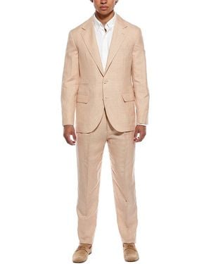Brunello Cucinelli 2Pc Wool, Linen, & Silk-Blend Suit - Natural