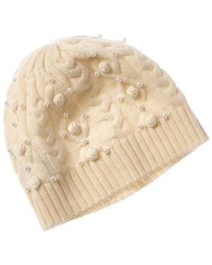 Forte Chunky Pearl Cable Cashmere Hat - Natural