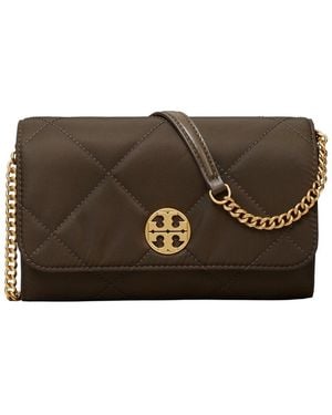 Tory Burch Willa Quilted Nylon Chain Wallet - Brown