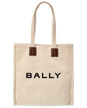 Bally Logo Akeley Canvas Tote - Natural