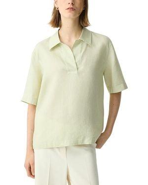 Theory Boxy Collared Top - Natural