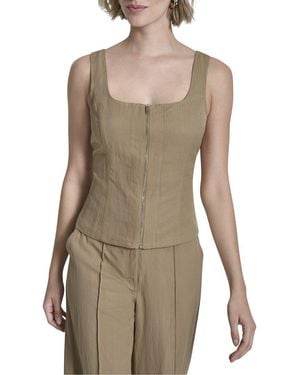 DKNY Zip Vest Top - Natural