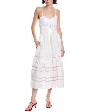 Fate Stitched Linen-Blend Mini Dress - White