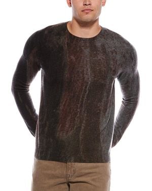 Autumn Cashmere Wave Print Cashmere Crewneck Sweater - Black