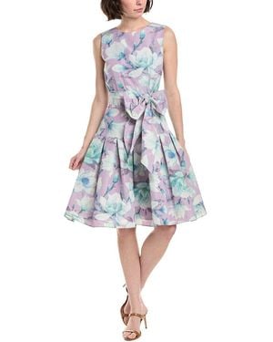 Sara Campbell Printed Taffeta Dress - Blue