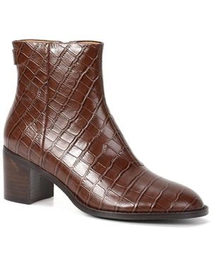 Tiffany & Fred Paris Embossed Leather Bootie - Brown