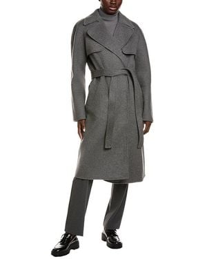 Michael Kors Melton Wool Trench Coat - Grey