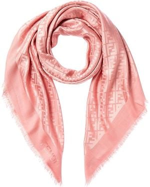 Fendi Silk & Wool-Blend Shawl - Pink
