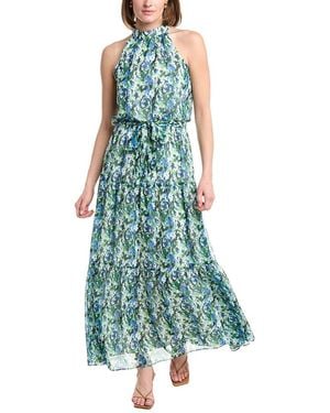 Julia Jordan Printed Chiffon Sleeveless Maxi Dress - Blue
