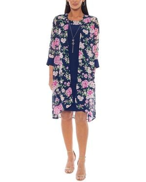Marina Printed Mini Dress - Blue