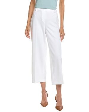 Anne Klein Heavy Cool Crepe Wide Leg Crop Pant - White