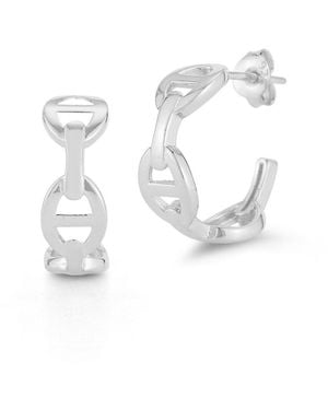 Chloe and Madison Mariner Link Hoops - White