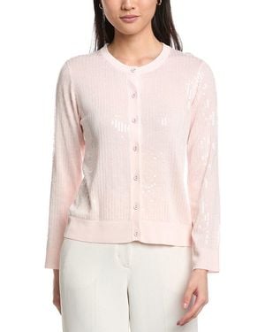 Anne Klein Sequin Cardigan - Pink