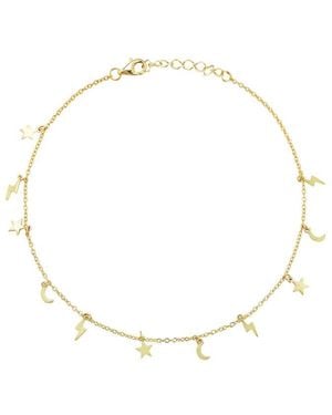 Sphera Milano 14K Over Celestial Charm Anklet - Metallic