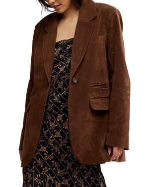 Free People Paper Cut Vegan Blazer - Brown